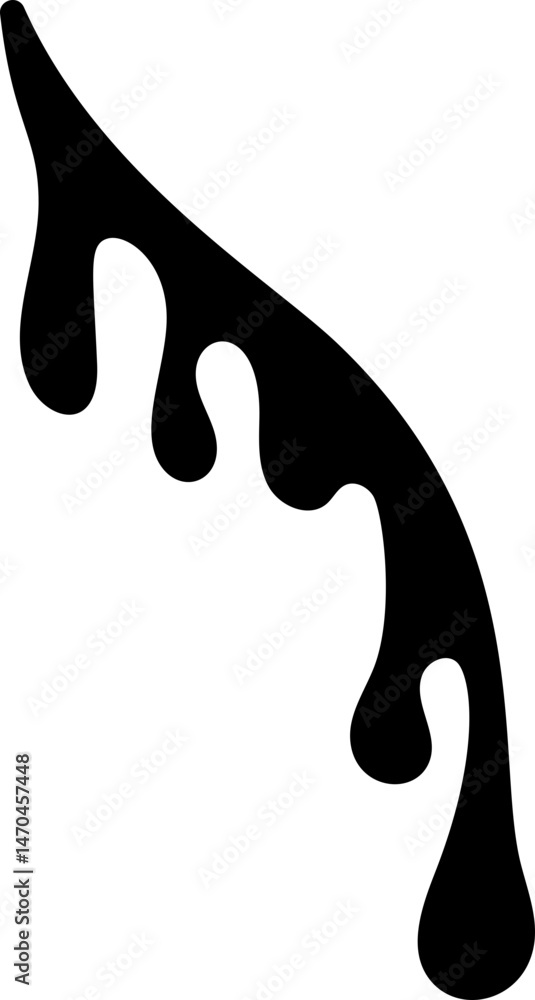 Poster drips of paint. black liquid splashes. silhouette of fluid blobs of sauce caramel and slime