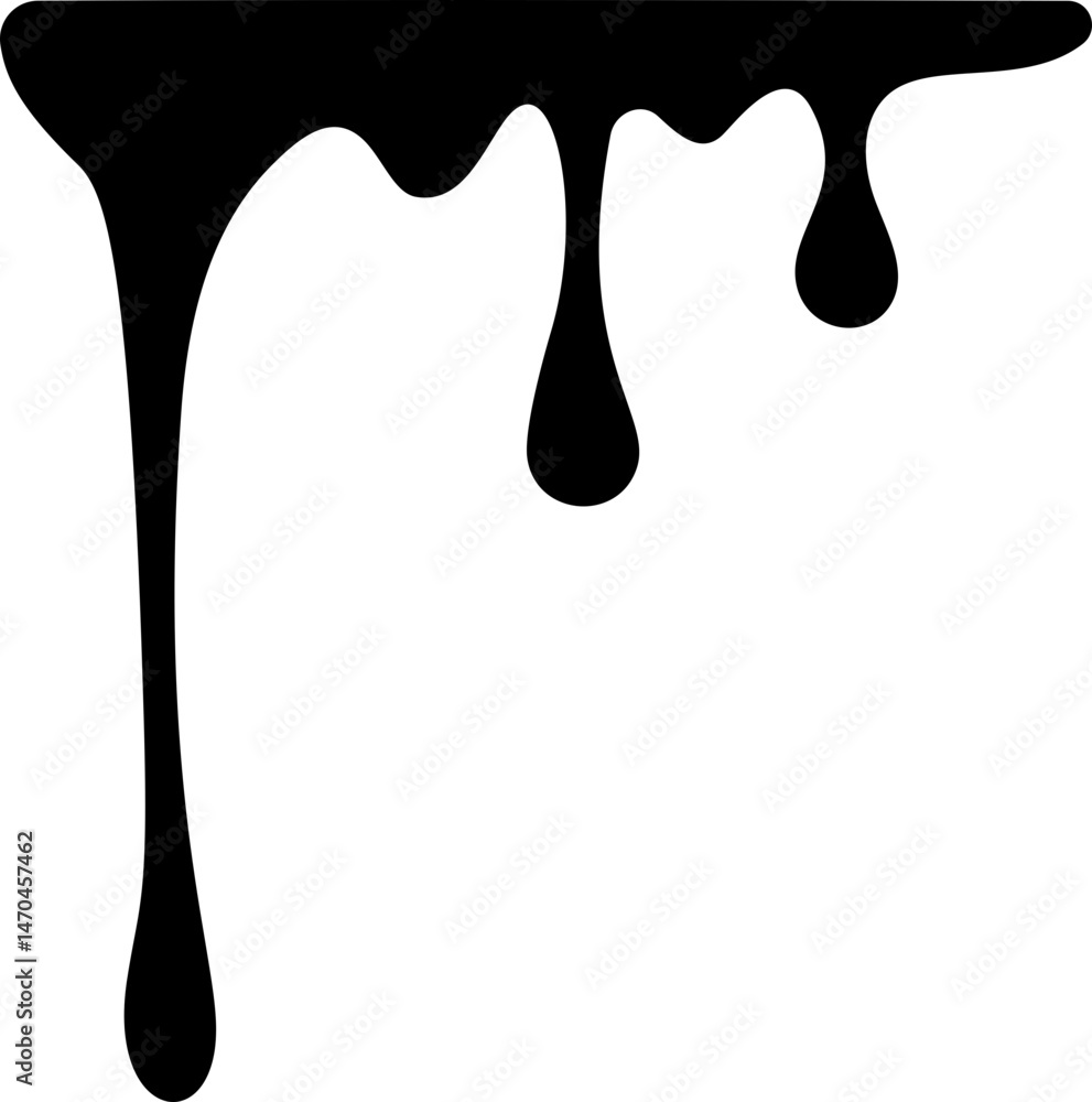 Poster drips of paint. black liquid splashes. silhouette of fluid blobs of sauce caramel and slime