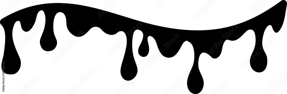 Poster drips of paint. black liquid splashes. silhouette of fluid blobs of sauce caramel and slime
