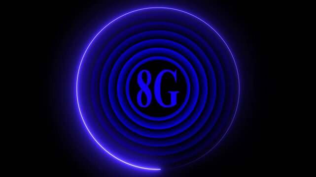 Radio wave with 8g icon. Internet button. 8g banner for streaming. 8g circle streaming icon with radio wave. 8g icon live video shooting concept 