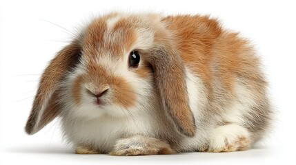 Fototapeta premium Fluffy rabbit isolated on white background