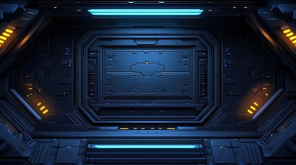 Futuristic spaceship interior