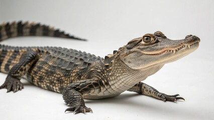 Naklejka premium Chinese Alligator on studio background 