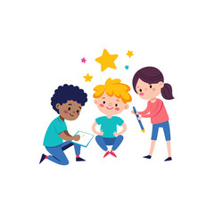 Children Drawing Stars