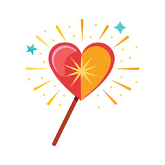 Sparkler Shaped Heart