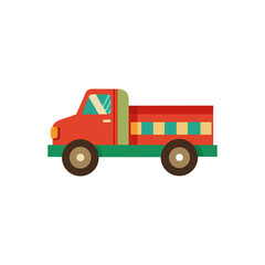 Truck Decorated With Flags