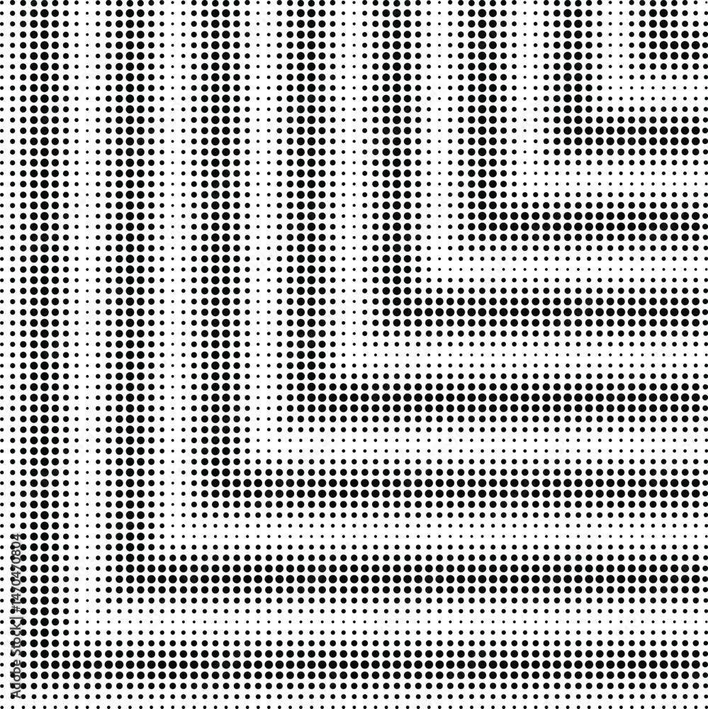 Poster halftone textured pattern backgrounds with vector polka dot and half tone abstract geometric shapes