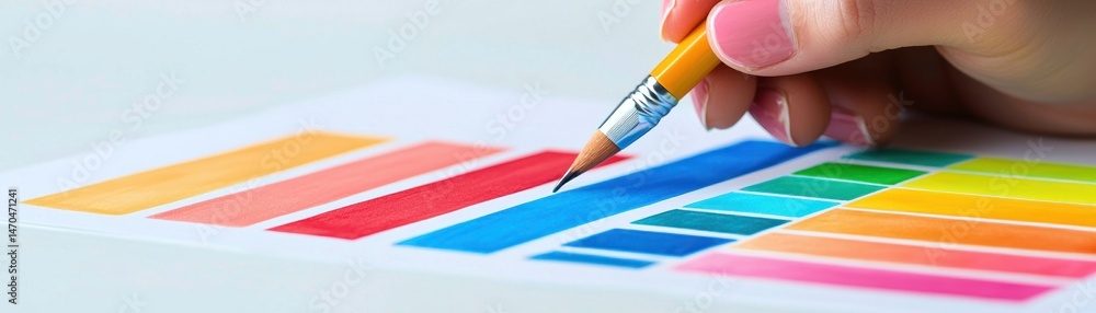 Poster a hand drawing on colorful gradients with a sharp pencil