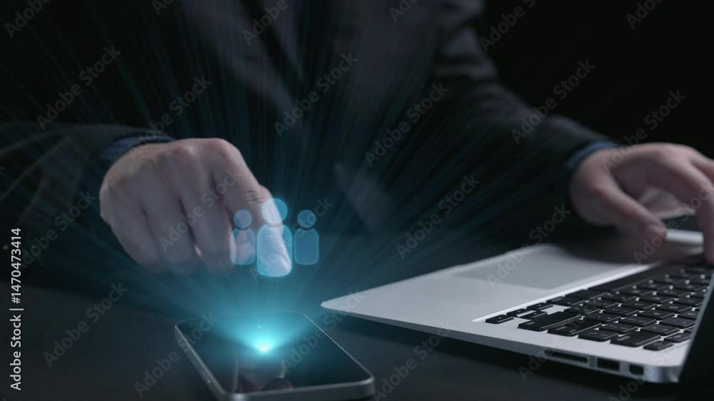 Poster business person engages in networking, building valuable connections. effective people networking st