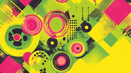 Obraz premium Abstract Neon Geometric Design.