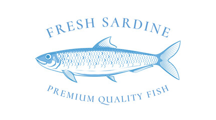 sardine fish illustration, hand drawing, sketch of seafood or fish products.