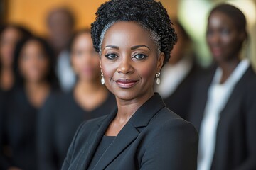 business businesswoman office mature middle aged group woman portrait corporate manager  black businessperson teamwork team partner