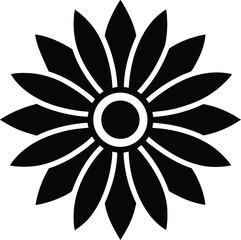 Chocolate Daisy Flower Icon Vector Illustration