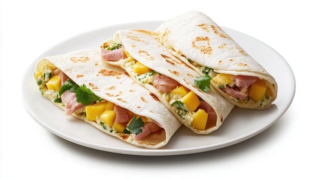 tortillas de ma&Atilde;&shy;z calientes, rell&Atilde;&copy;nalas con jam&Atilde;&sup3;n planchado en tiras, y acompa&Atilde;&plusmn;