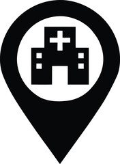 hospital location map icon vector illustration