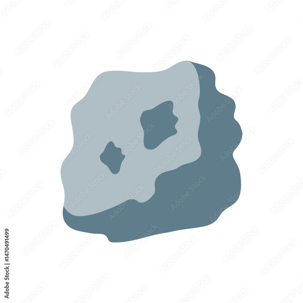 Poster abstract shape in shades of gray with irregular edges and internal spots on a white background view