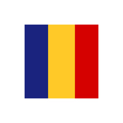 Fototapeta premium Illustration of a rectangular flag with three vertical stripes of blue yellow and red colors displayed flat