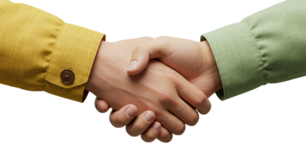 Isolated handshake on white background