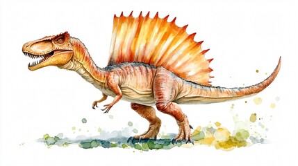 Fototapeta premium Realistic Dinosaur Isolated on White Background for Creative Projects