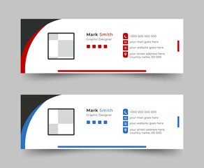 Email Signatures, Email signature Template Design, Email signature facebook cover design template or email footer and corporate personal social media banner.