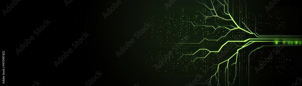 Poster A green digital circuit with a treelike branching structure design
