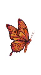 Intricate Orange Butterfly: Vibrant Wings in Flight AI Generated