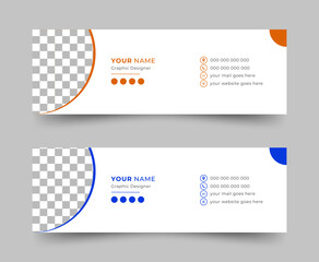 Email Signatures, Email signature Template Design, Email signature facebook cover design template or email footer and corporate personal social media banner.