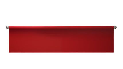 Red fabric banner on black background ideal for announcements presentations or website design elements