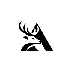 letter A deer logo