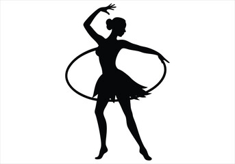 Hula Hooper Swaying Hips Sideways Silhouette