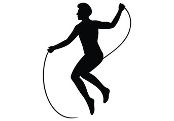 Jumping Rope Feet Barely Off the Ground Silhouette