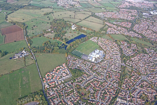 Aerial view of Swindon and Lydiard Park, England