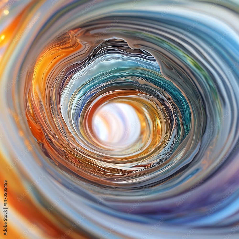 Poster swirling vortex of blended colors creating a mesmerizing abstract illusion