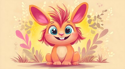 Cheerful cartoon rabbit illustration