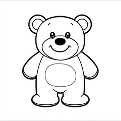 Fototapeta premium Black and white teddy bear illustration