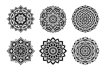 set of black and white geometric patterns