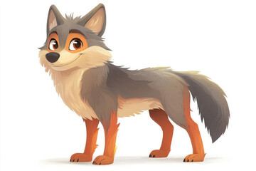 Obraz premium Cute cartoon wolf illustration