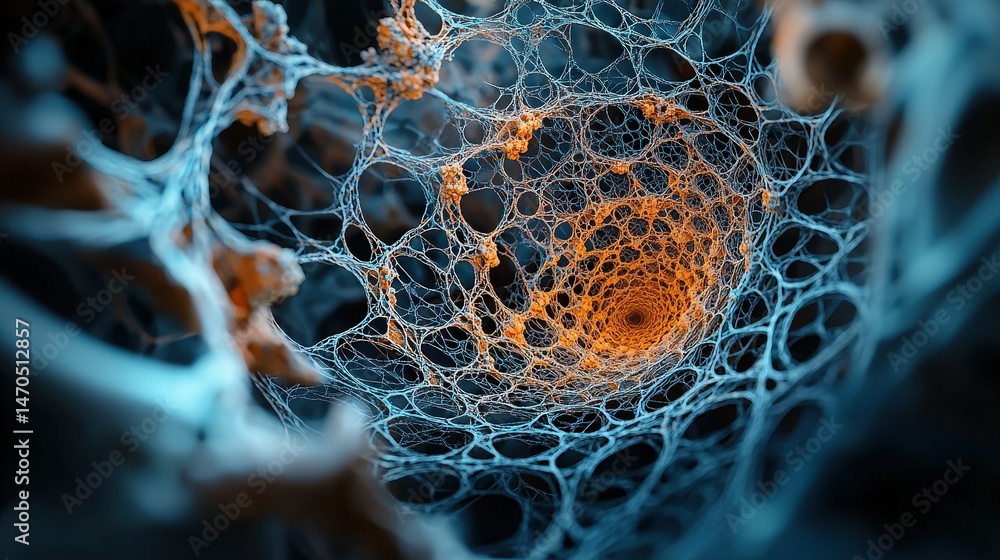 Aufkleber Exploring cellular structures in microscopy scientific laboratory digital art macro environment abstract concept