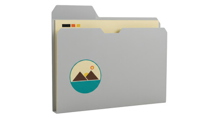 Isolated File Folder with Landscape Logo