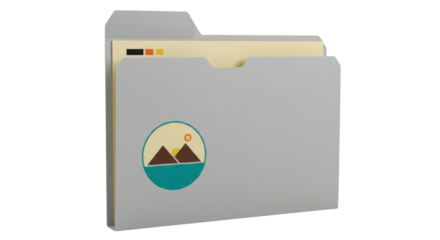 Isolated File Folder with Landscape Logo