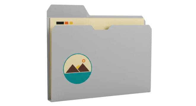 Isolated File Folder with Landscape Logo