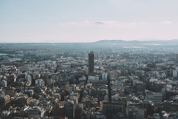 Fototapeta premium Aerial panoramic view of Alicante city, Spain