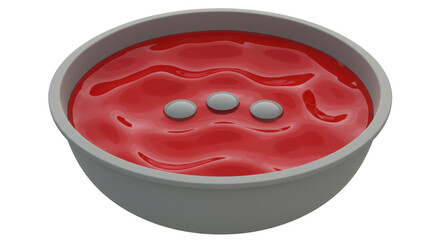 Isolated Bowl of Tomato Soup with Croutons