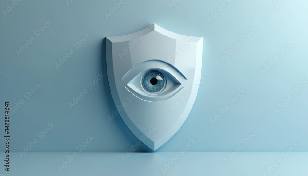 Aufkleber abstract illustration of a shield with an eye symbol. represents security protection surveillance on