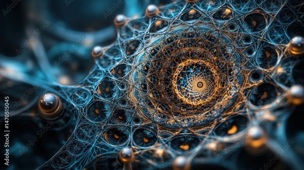 Poster Exploring intricate patterns in abstract spiral design digital art creative space surreal viewpoint
