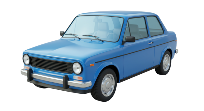 Isolated Blue Classic Car