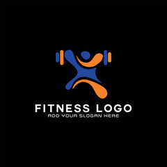 fitness gym logo design vector
