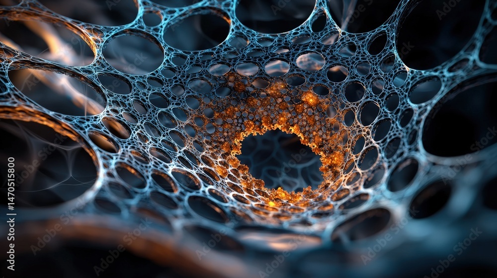 Aufkleber Dynamic mathematical fractal visualization digital space 3d render abstract environment close-up perspective
