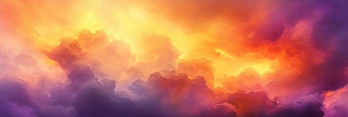 Warm Autumn Tones: Blurred Orange and Purple Sky with Stormy Clouds at Sunrise or Sunset