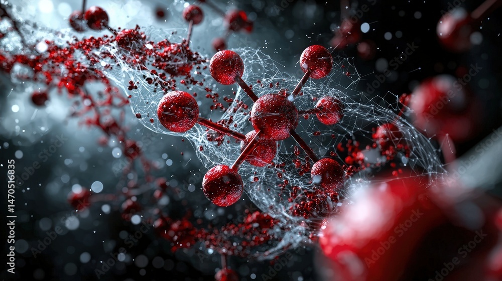 Poster 3d visualization of molecular interactions in an abstract science laboratory environment